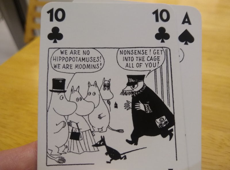 a blackjack with moomin playing cards