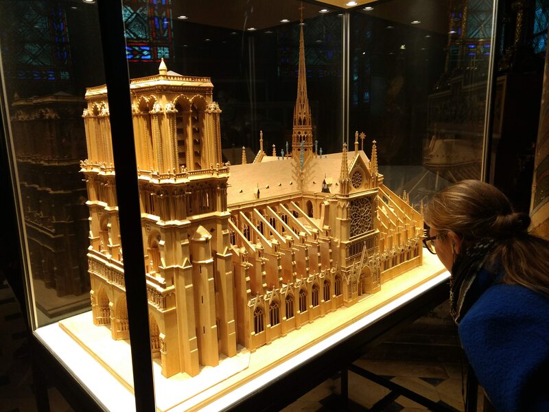 a photo of a scale model of the Notre-Dame cathedral