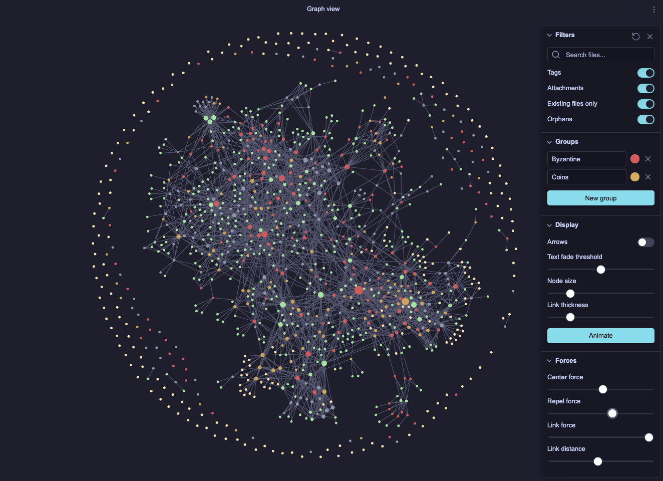 a screenshot of an Obsidian
    knowledge graph